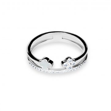 petsios Ring with mother of pearl and zircon stones