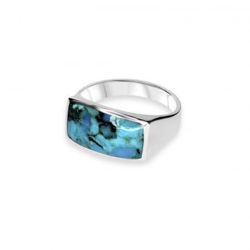 petsios Silver ring with turquoise stone