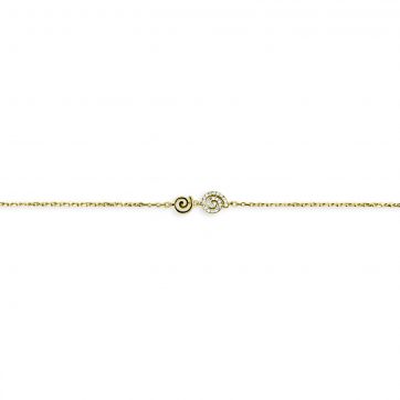 petsios Gold plated spiral bracelet with zircon stones