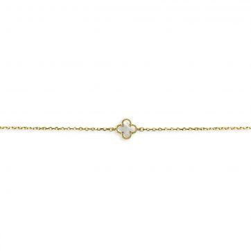 petsios Gold plated bracelet with mother of pearl and zircon stones