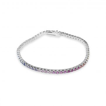 petsios Tennis bracelet with multicoloured zircon stones