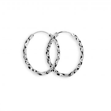 petsios Silver twisted hoops 
