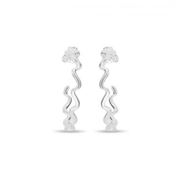 petsios Silver wavy hoops (25mm)
