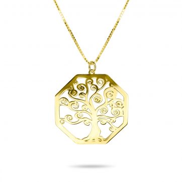 petsios Gold plated Tree of life necklace 
