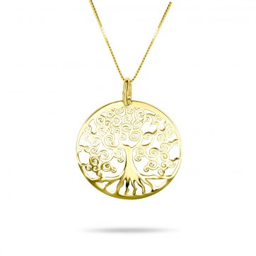 petsios Gold plated Tree of life necklace 