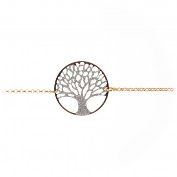 petsios Βραχιόλι δέντρο της ζωής με γκλίτερ σε ροζ χρυσό