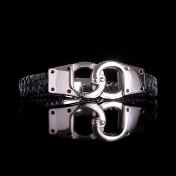 petsios Χειροπέδα από δέρμα και ατσάλι