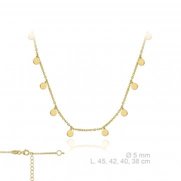 petsios Κολιέ επίχρυσο με κυκλάκια