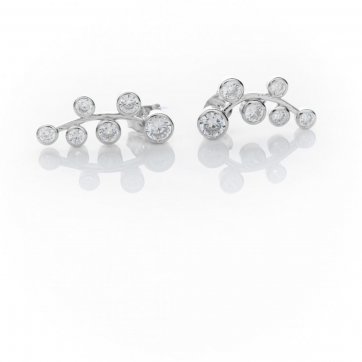 petsios Σκουλαρίκια climbers με πέτρες ζιργκόν