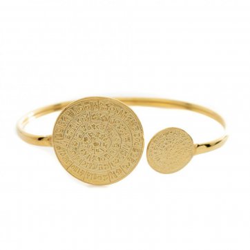 petsios Βραχιόλι κύκλος με δίσκους της Φαιστού επίχρυσο