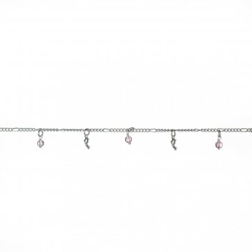 petsios Βραχιόλι με κρεμαστά δελφίνια και ροζ χάντρες