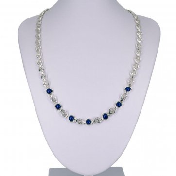 petsios Κολιέ μαίανδρος με πέτρες λάπις λάζουλι