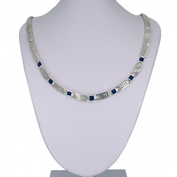 petsios Κολιέ μαίανδρος με πέτρες λάπις λάζουλι