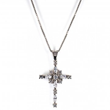 petsios Σταυρός με ζιργκόν πέτρες