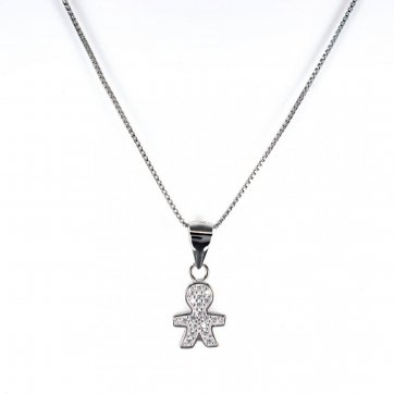 petsios Κολιέ με αγοράκι με πέτρες ζιργκόν