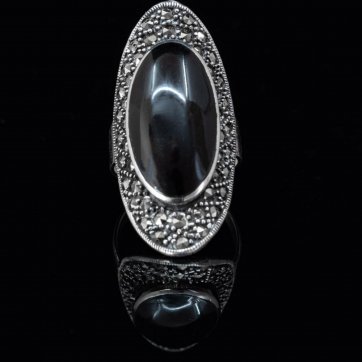 petsios Δαχτυλίδι με πέτρα όνυχα και μαρκασίτες