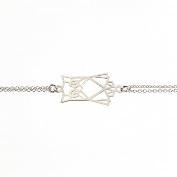 petsios Βραχιόλι με κουκουβάγια και διπλή αλυσίδα